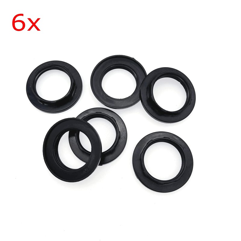 CCHAMP 6 x Lampshade Collar Ring Converter E14 Plastic Black,