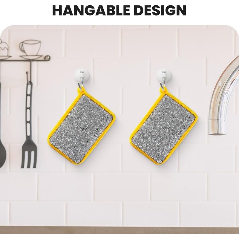 Washing up Sponge, Double-Sided Kitchen and Bathroom Cleaning Pad, Non-Scratch