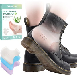 Protectores de talón de silicona para zapatos – Welnove Gel Heel Cups with Aloe Vera Extract for Women Men – Shoe Cushion Inserts Pads for Plantar Fasciitis, Spur, Dry Cracked Heels, Blister
