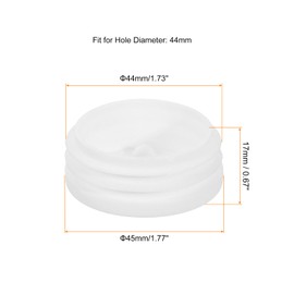 QUARKZMAN 20 Stück Runde Kunststoffstecker, Rohr-Endkappen, 44mm (1,73 Zoll) Möbelbeinrohr-Einsatz, Gleitschutz für Stuhl, Sofa, Tisch, Regal, Weiß