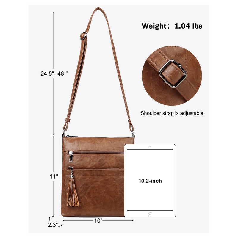 MASINTOR Crossbody Purses for Women, Multi Pocket Casual Crossbody Bag,