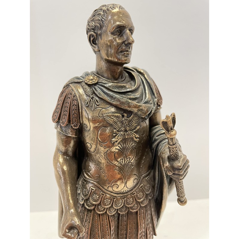 Gaius Julius Caesar in Roman Military Uniform Statue Bronze Finish