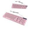 Gaming Keyboard USB Round 104 Keycaps Backlit Ergonomic Fodable Feet