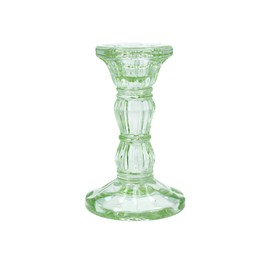 Gisela Graham Pastel Green Glass Candlestick - Small