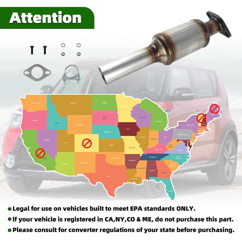 LELEHOKA High Flow Rear Catalytic Converter Compatible with Kia Soul