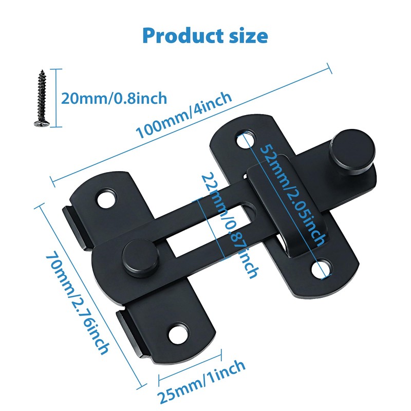Alise 2Pcs Flip Latch Gate Latches, 4 inch Safety Door