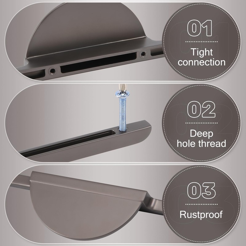 Sknrlko 2 Pack Grey Half Moon Cabinet Pulls Drawer Pulls,Semicircle