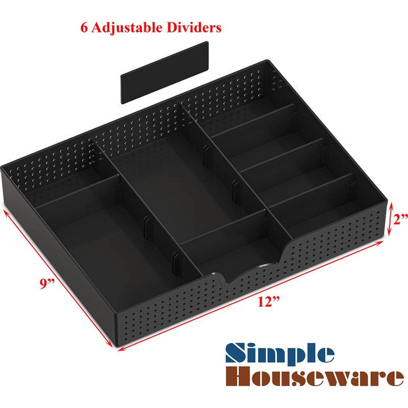 Simple Houseware Desk Monitor Stand Riser with Adjustable Organizer Tray,