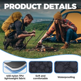 Inflatable Seat Cushion,Portable Travel Seat Cushion, Inflatable Air Seat Pad for Camping Hiking Airplane and Long Sitting, Foldable and Lightweight Seat Pad for Comfort and Pressure Relief(black)