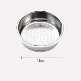 Coffee Strainer Filter Basket, 51 mm Coffee Filter Made of Stainless Steel Reusable Replacement Coffee Filter Basket Backwash Filter Basket Single Cups Coffee Filter Basket for Families, Milk Tea