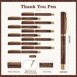 Dispowreath 10 Sets Christmas Team Appreciation Gifts 10 Ballpoint Pens with 10 Thank You Keychains 10 Cards DSP Employee Appreciation Gift for Volunteer Coworker Office Medical Assistant(Brown)