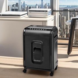 NEW-Heavy-Duty 12-Sheet Cross-Cut Paper And Credit Card Shredder, P-4 Security, 5.7-Gallon Bin, 4-Mode System For Paper, Cards, CDs, Staples, Clips, Anti-Jam Technology