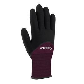 Carhartt Womens Thermal Full Coverage Nitrile Grip Glove, Deep Wine, L