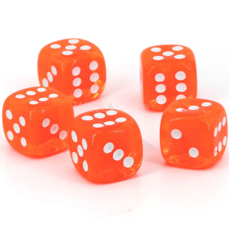 WeLoveBeads W6 Cube (16 mm) in Neon Pink/White Dots -