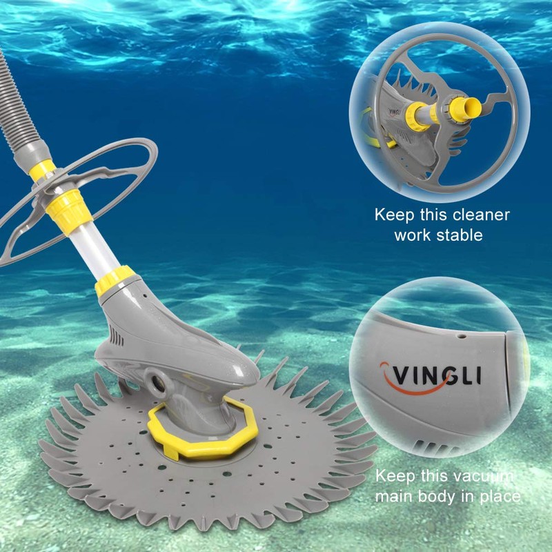 (2024 Upgrade) VINGLI Pool Vacuum Cleaner Automatic Sweeper Swimming Pool