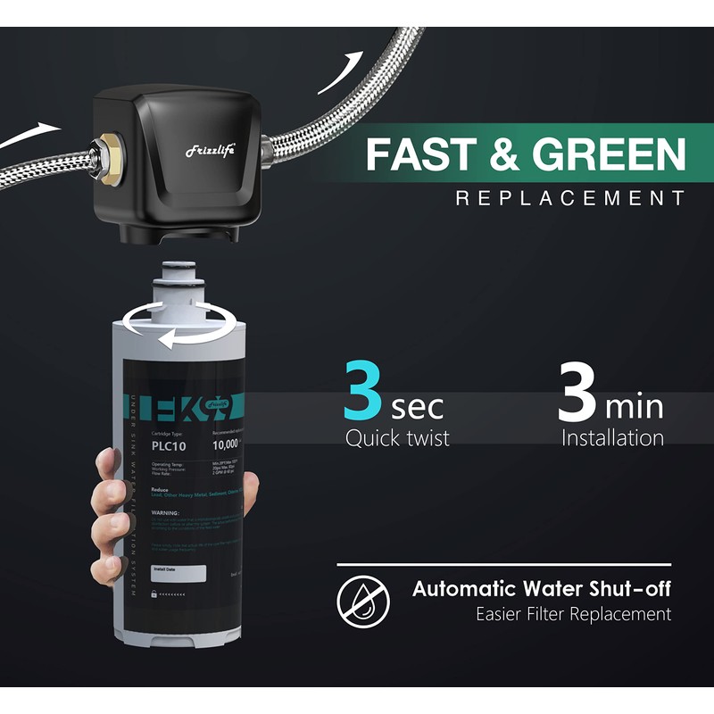 Frizzlife FK99 Under Sink Water Filter System, NSF/ANSI 53&42 Certified,