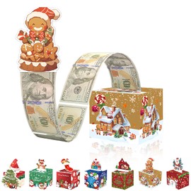 Christmas Money Box for Cash Gift,Merry Christmas Pull Surprise Money Gift Box for Kids/Adult Presents,Funny Pull Cash from Money Case Novelty Festival Cash Drawer for Christmas Surprise