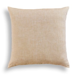 Solino Home 100% Pure Linen Decorative Throw Pillow Cover 20 x 20 Inch - Champagne Beige Pillow Case with Invisible Zipper - Montauk, Accent Cushion Cover for Couch, Bed, Sofa Livingroom Home Decor