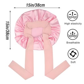 MYTOAU 2 Pcs Satin Sleep Cap,Silk Bonnet Satin Bonnet Large Silky Bonnet with Tie Band Hair Bonnet for Sleeping Adjustable Bonnet Tie Bonnets Night Cap Sleep Cap Hair Wrap for Women Girls