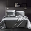 YASMENG Satin Bed Linen 135 x 200 cm Grey Dark