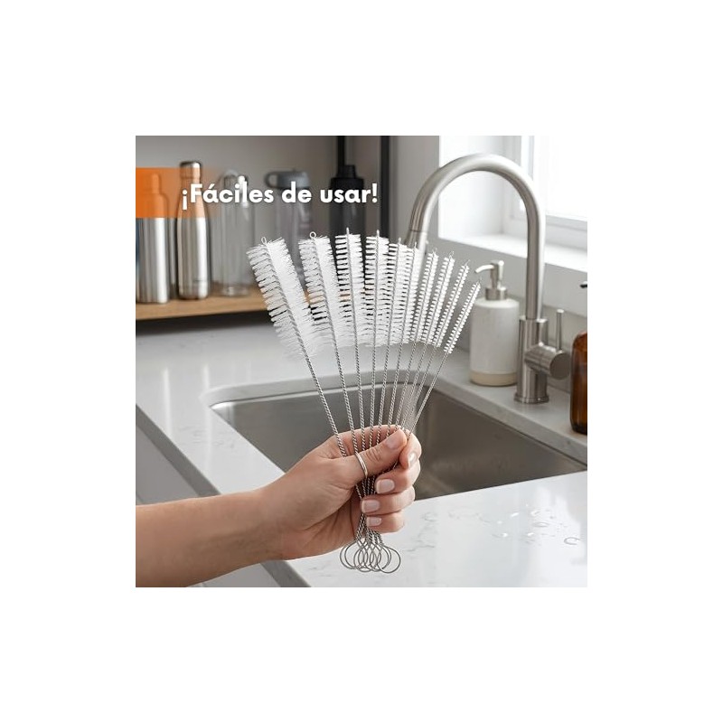 Timotech U Chef Set 10 Piezas Cepillo Limpiador de Popotes