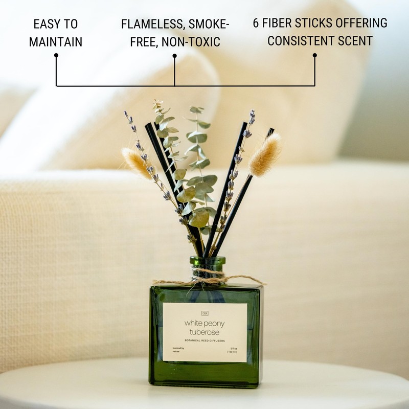 Craft & Kin Fall Reed Diffuser Set with Dried Flowers,