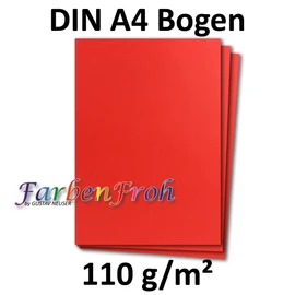 FarbenFroh by GUSTAV NEUSER 350 x DIN A4 Paper - Red - 110 g/m² - 21 x 29.7 cm - Writing Paper Craft Paper Coloured Paper Letter Sheet