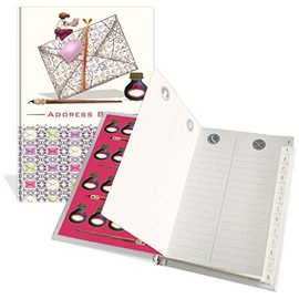 Quire Collections Luxury Pocket Address Book - Hand Written Design- 104 Pages - Size 91mm x 130mm