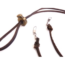 Westernwear-Shop Leather Chin Strap with Hooks 110 cm Extra Long Brown Vintage Style Chin Strap Chinstrap Hat Catcher Strap for Hats Western Hats Cowboy Hats Leather Hats with Eyelets or Leather Attachment Eyelets Brown