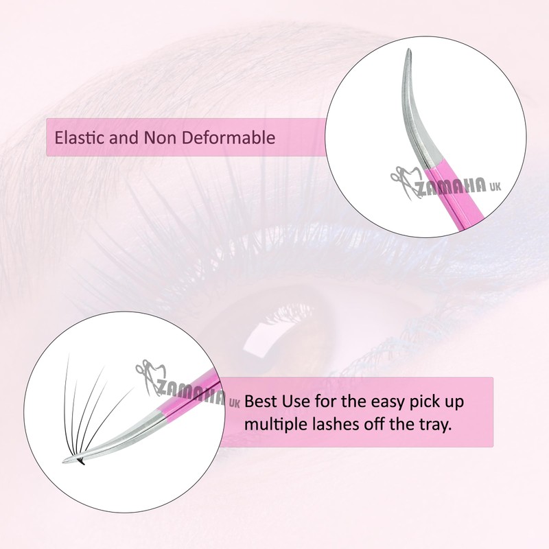 ZAMAHA UK Lash Eyelash Extension Tweezers, Japanese Stainless Steel Tools