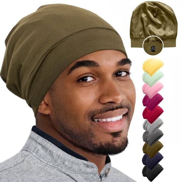 Gorro de satén de seda para dormir, gorro de dormir