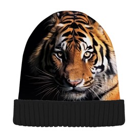 JUMBEAR Fierce Tiger Beanie Hat Skull Cap Beanies for Men Women,Winter Warm Ski Hat Unisex