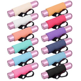 oruola 12pcs Badge Chapstick Holder, Chapstick Holder for Badge Reel, Tight Elastic Sleeves Lip Balm Holder Keychain for Fat and Slim Lip Balms & Gloss and Lip Sticker, Colorful