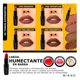 Bissu Labiales Humectantes | Colección Completa Pueblos Mágicos | 30 Tonos | Alta Pigmentación + Vitamina E | Mayoreo Profesional