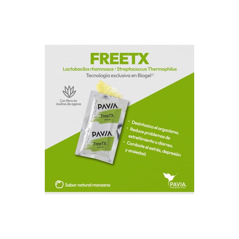 Probióticos Vivos FreeTX en Biogel con Fibra y Prebióticos Apoyo