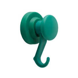 Green Rubber Coated Neodymium Magnet with Swivel Hook for Holding Rope, Wires and Clothing - 43mm dia