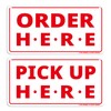 GEEKBEAR Order Here and Pick Up Here Signs (White) -