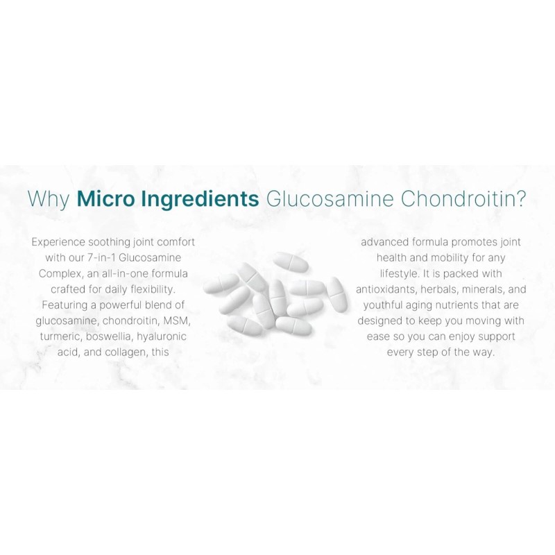 Micro Ingredients Glucosamine Chondroitin MSM & Turmeric 4,000mg Joint Support