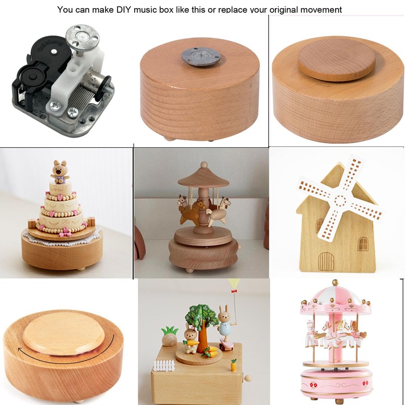 Wind Up Music Box with Rotating Mushroom Plate -Over The