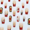 IMRAIN Handmade Press on Nails Square Long Fake Nails Orange