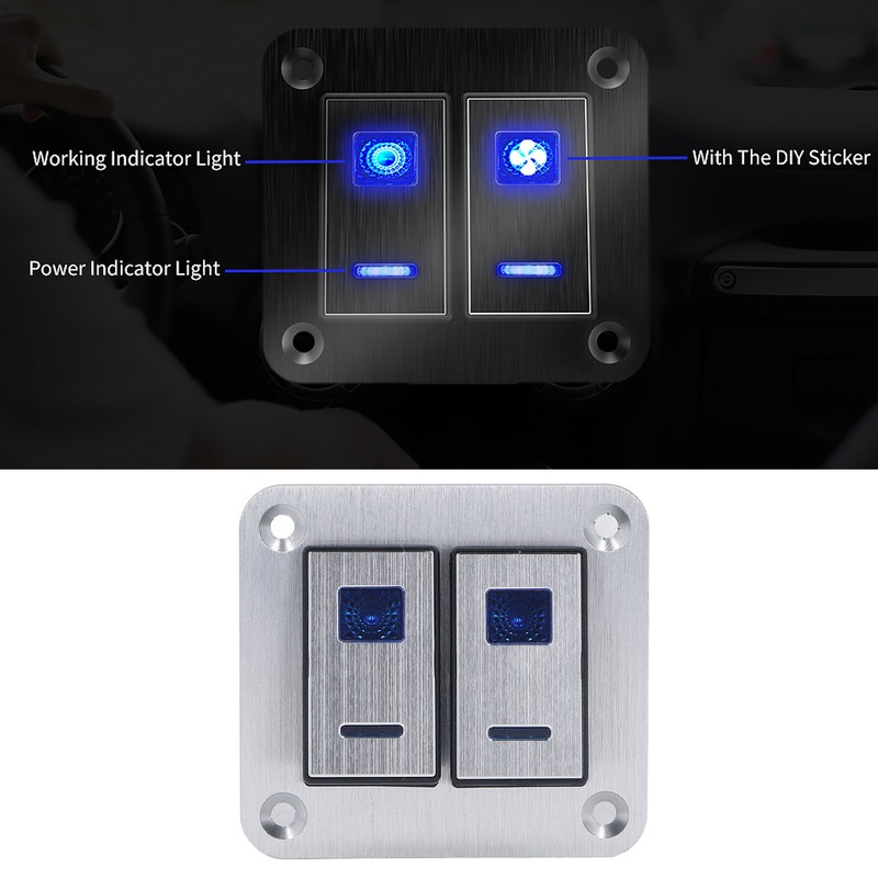 Rocker Switch Panel 2 Gang On Off Toggle Switch Panel