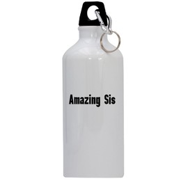Knick Knack Gifts Amazing Sis - 20oz Stainless Steel Water Bottle with Carabiner, White