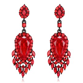 Clearine Boho Round Marquise Rhinestone Chandelier Earrings for Women Party, Crystal, No Gemstone
