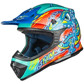 ILM Youth & Kids Dirt Bike Helmets Motocross ATV Dirtbike BMX MX Offroad Full Face Motorcycle Helmet, DOT Approved Model 128YS (Crocodile Green, Youth-Small)