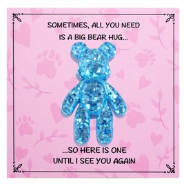 Pocket Bear Hug, Anxiety Relief Gifts for Women Men, Mental Health Positivity Gifts, Thinking of You Gift, Emotional Support Gift, Comforting Present for Son Daughter Back to School, Blue