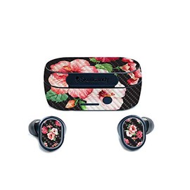 MightySkins Carbon Fiber Skin for Skullcandy Sesh True Wireless Earbuds - Hibiscus | Protective, Durable Textured Carbon Fiber Finish | Easy to Apply, Remove, and Change Styles | Made in The USA