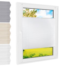 Klemmfix Pleated Blind, White, 70 x 140 cm, No Drilling Required