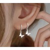 Cute Butterfly Small Cartilage Cuff Hoop Earrings With Tiny Charm