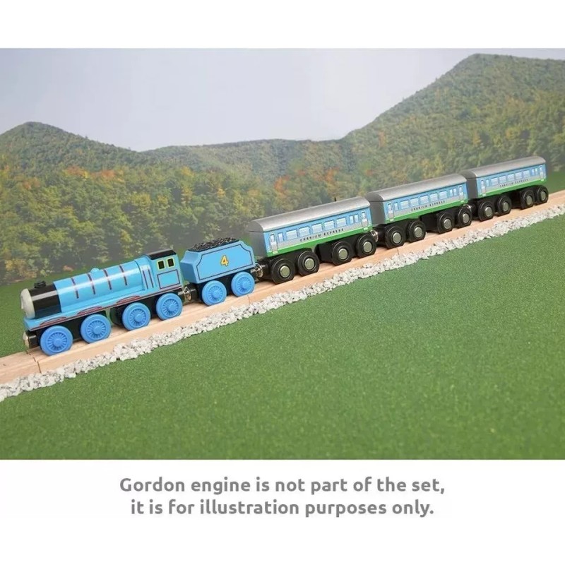 ORBRIUM Thomas the Tank Engine Wooden Railway Express Coach Cars