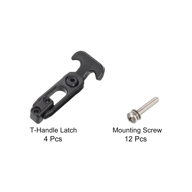 sourcing map 4 Set Rubber Flexible T-Handle Draw Latches 4.4